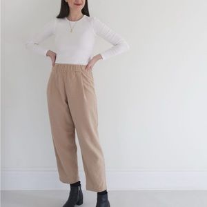 Elizabeth Suzann fawn wool Andy trousers